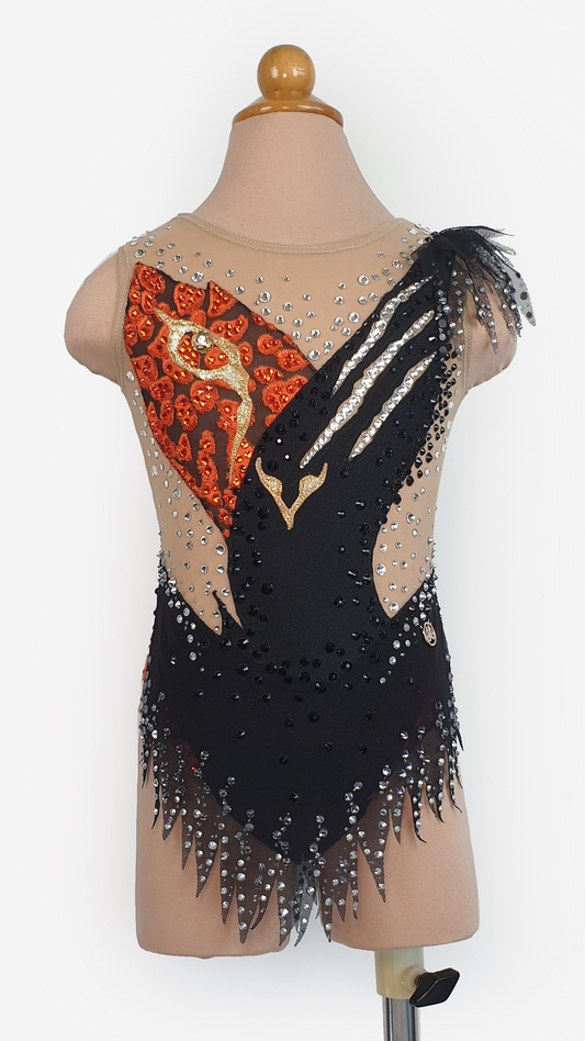 BRAND NEW UNWORN! MYR600 rental price Orange Black Tiger Eye Leotard (MYR2,500 at Checkout Includes Security Deposit)