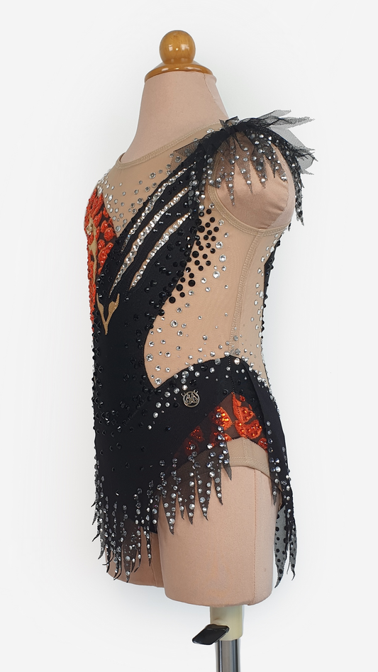 Orange Black Tiger Eye Leotard