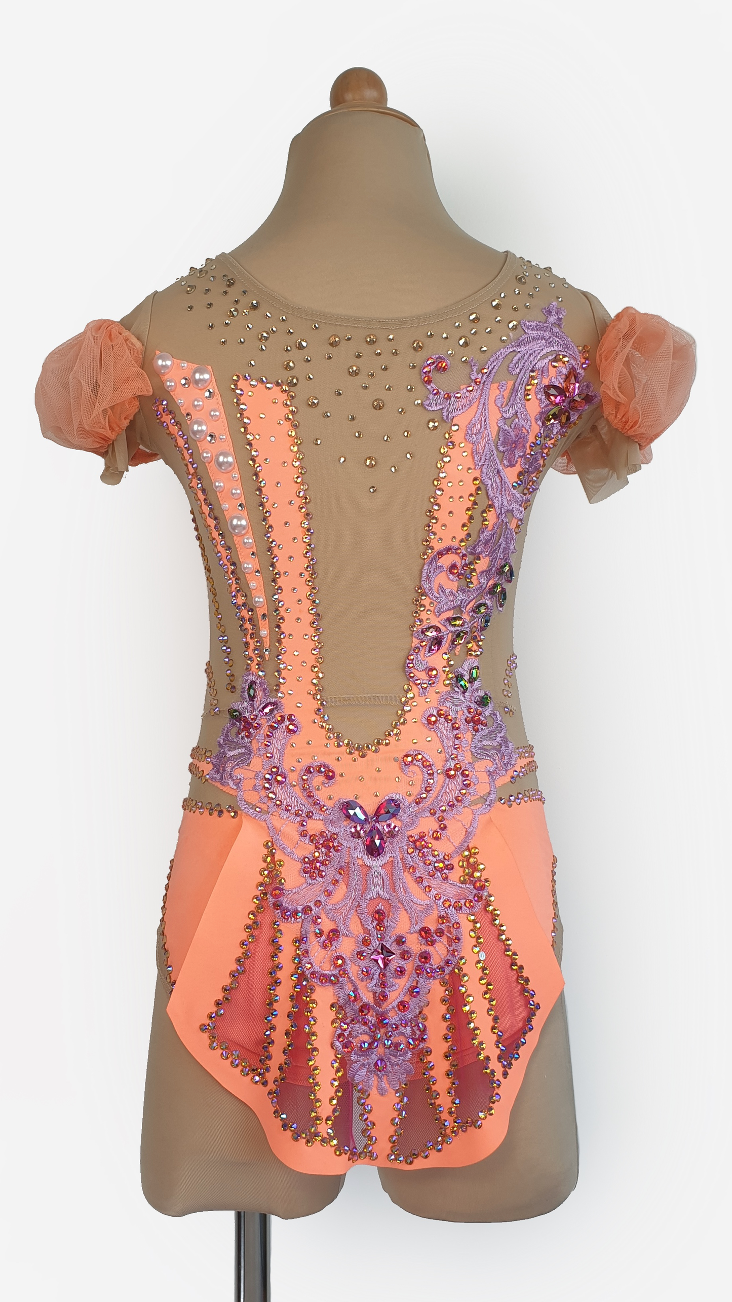 BRAND NEW UNWORN! MYR600 rental price Peach Lace Leotard (MYR2,500 at Checkout Includes Security Deposit)