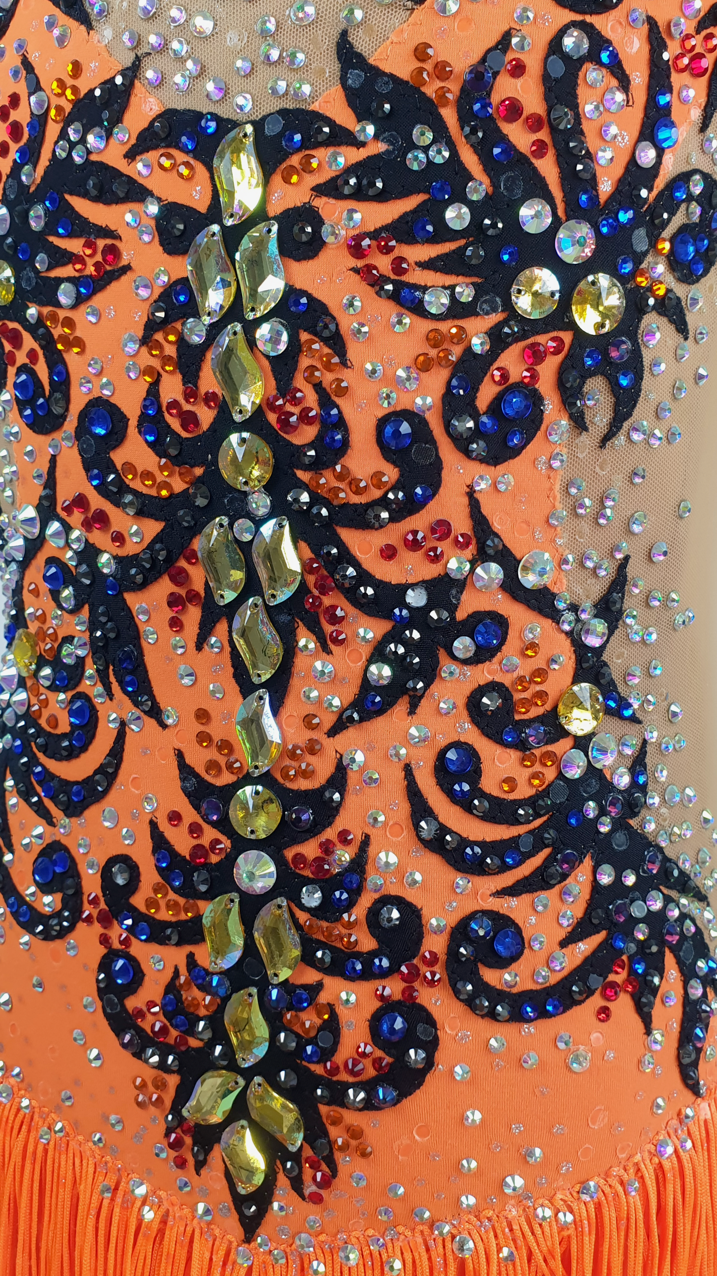 MYR350 rental price Orange Filigree Leotard (MYR1200 at Checkout Includes Security Deposit)