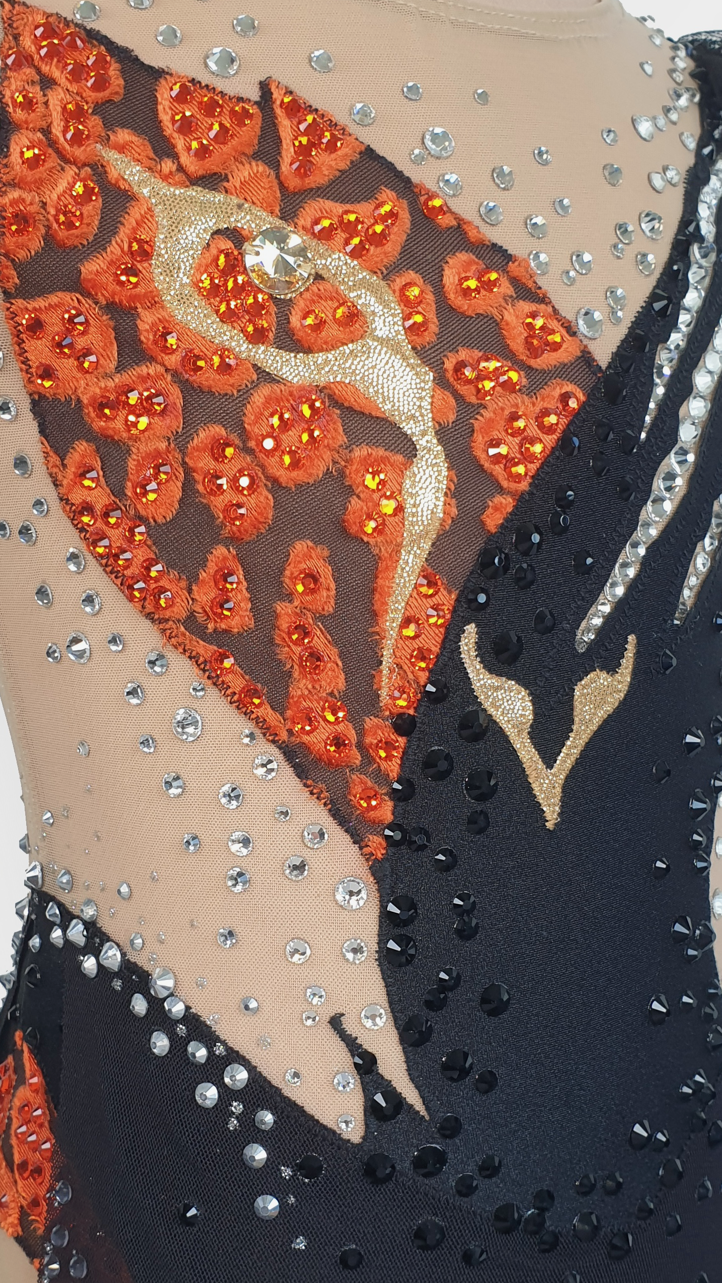BRAND NEW UNWORN! MYR600 rental price Orange Black Tiger Eye Leotard (MYR2,500 at Checkout Includes Security Deposit)
