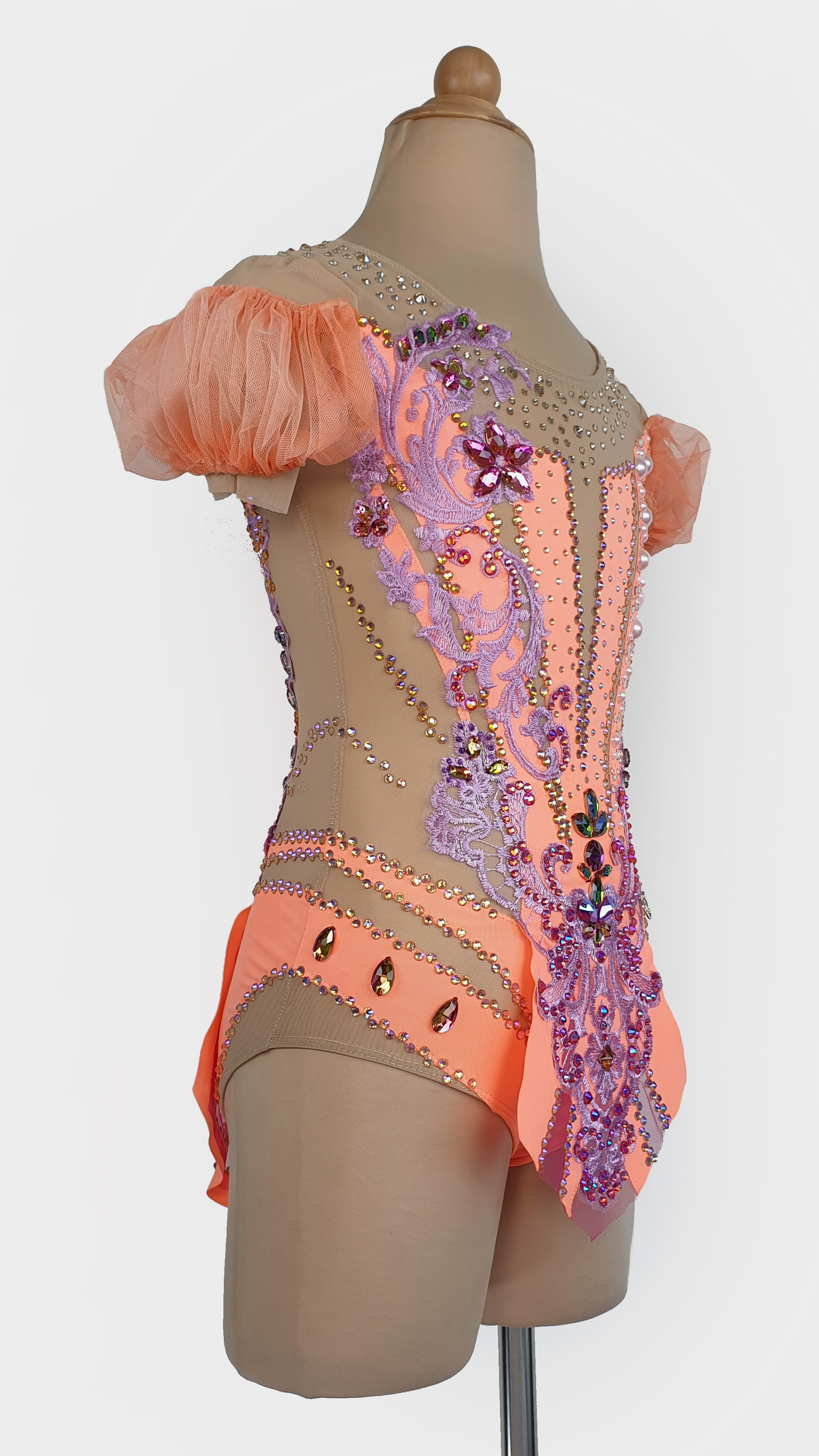 BRAND NEW UNWORN! MYR600 rental price Peach Lace Leotard (MYR2,500 at Checkout Includes Security Deposit)