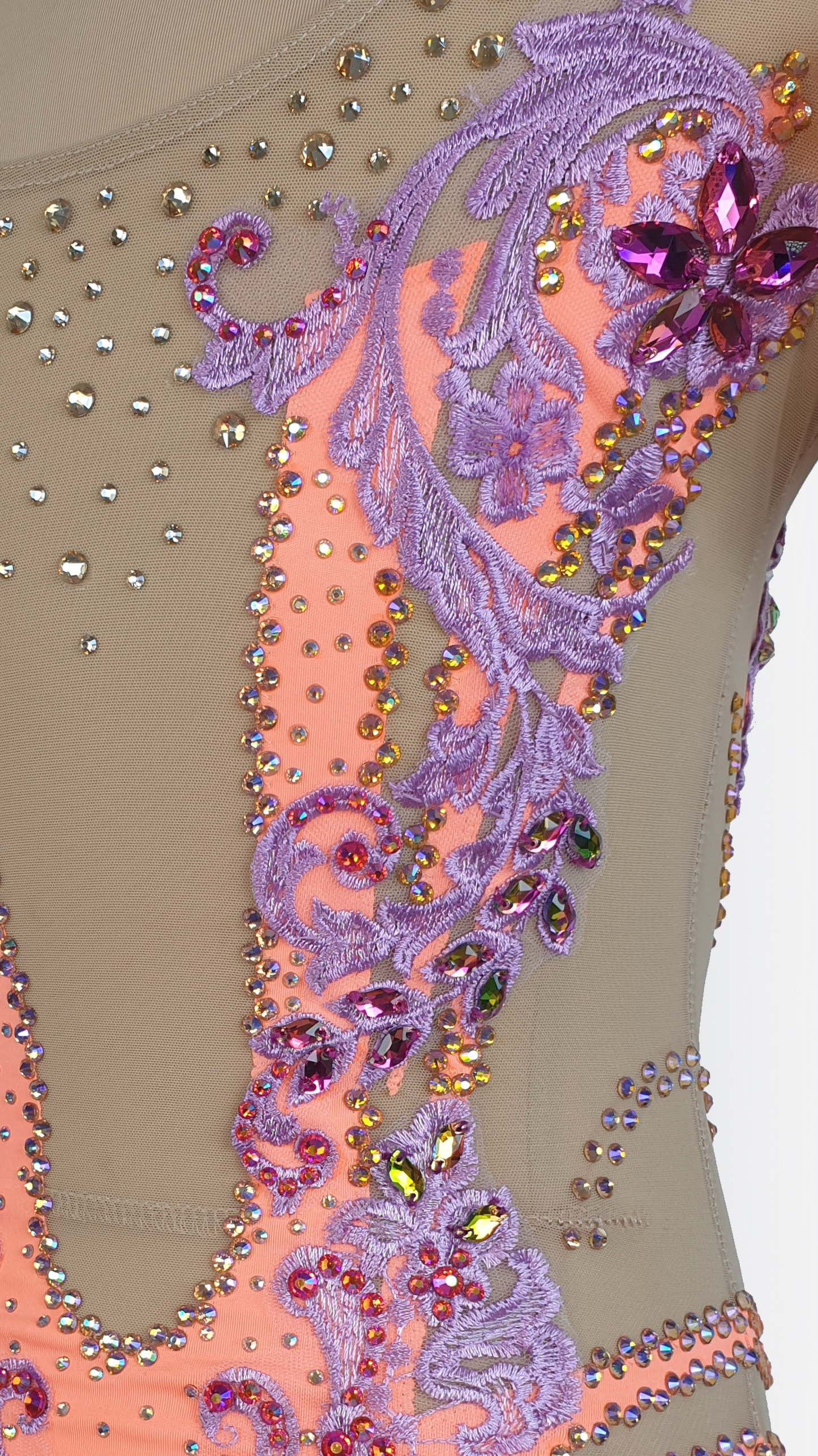 BRAND NEW UNWORN! MYR600 rental price Peach Lace Leotard (MYR2,500 at Checkout Includes Security Deposit)
