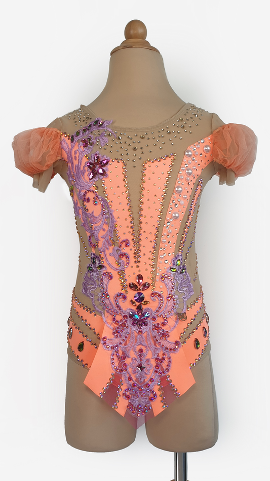BRAND NEW UNWORN! MYR600 rental price Peach Lace Leotard (MYR2,500 at Checkout Includes Security Deposit)
