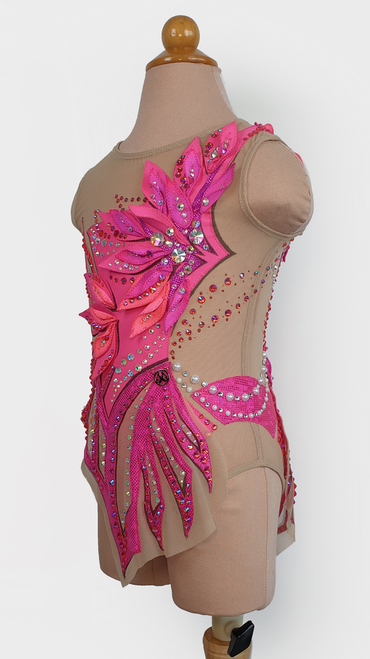 Pink Leaf Leotard