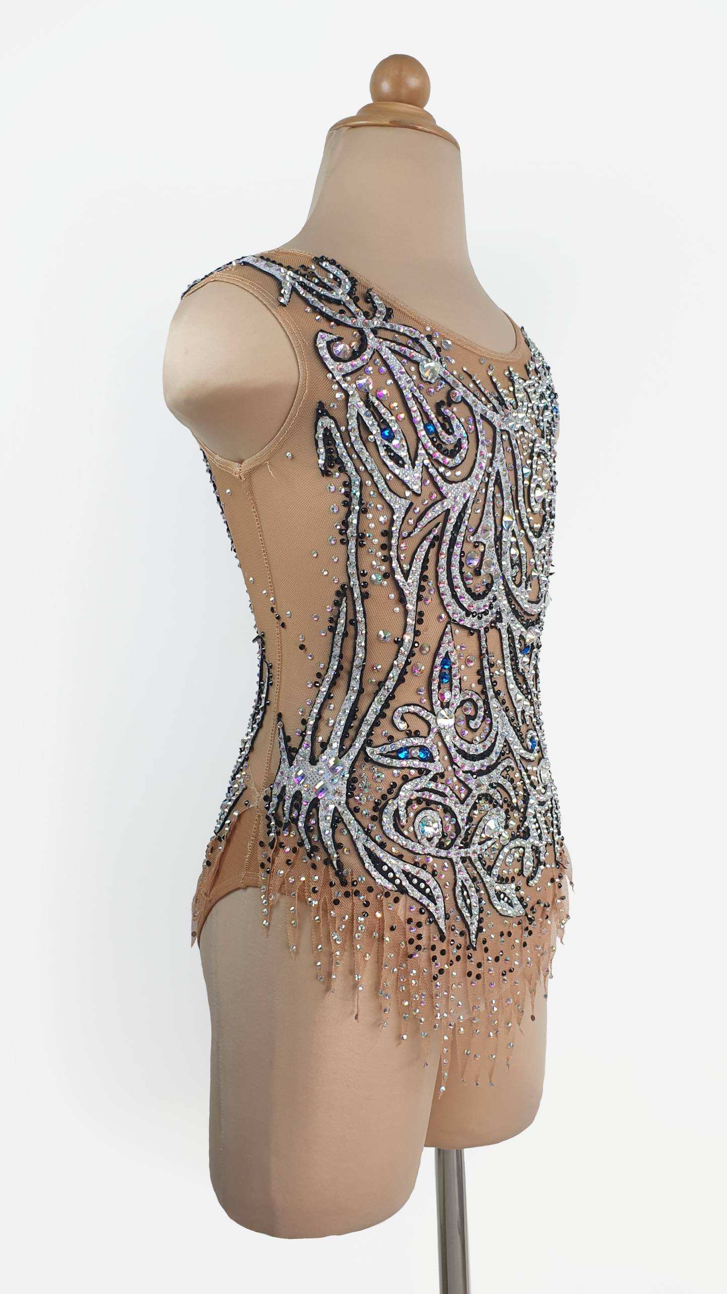 MYR350 rental price Silver Swirl Leotard (MYR1200 at Checkout Includes Security Deposit)