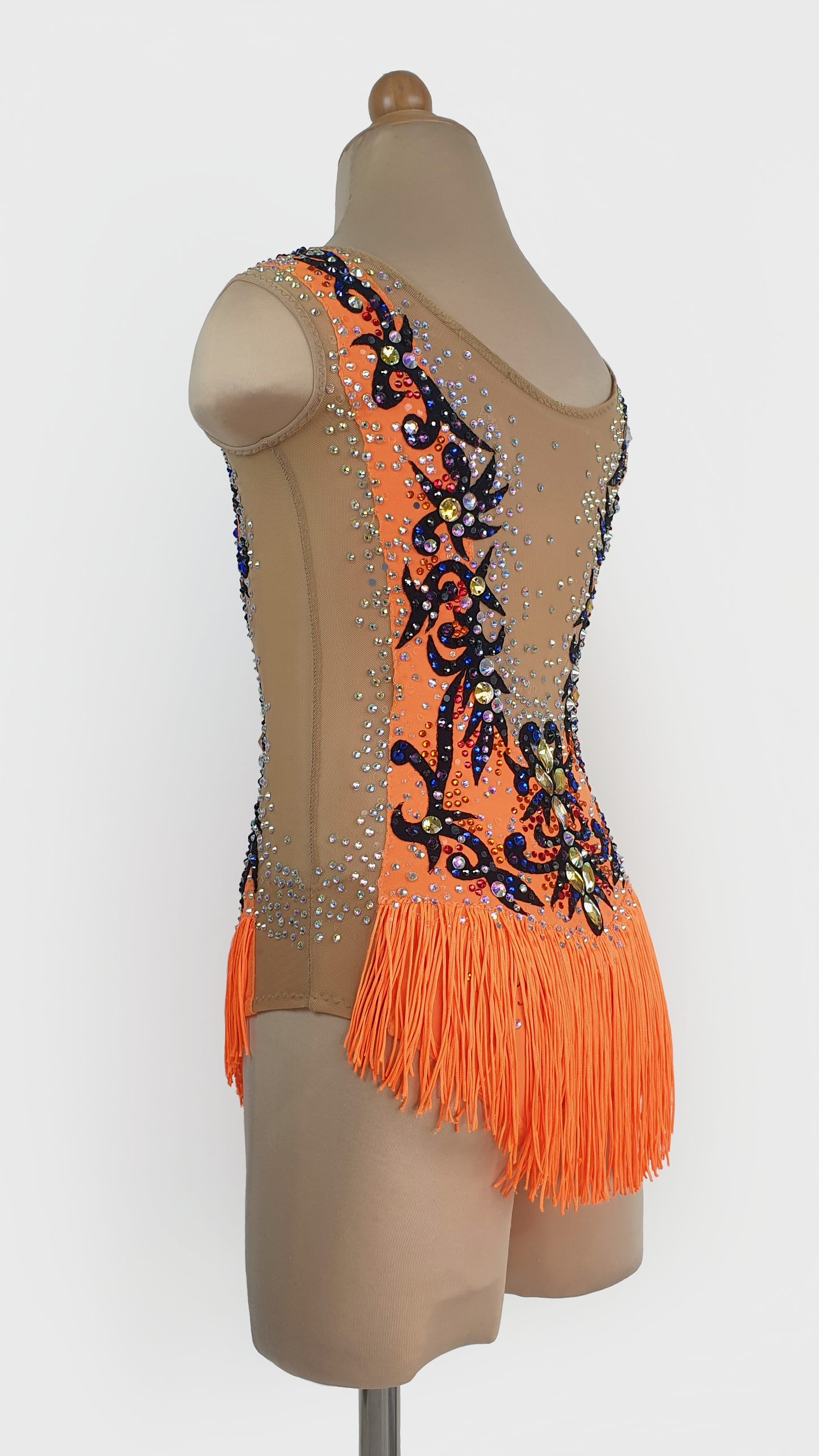 MYR350 rental price Orange Filigree Leotard (MYR1200 at Checkout Includes Security Deposit)