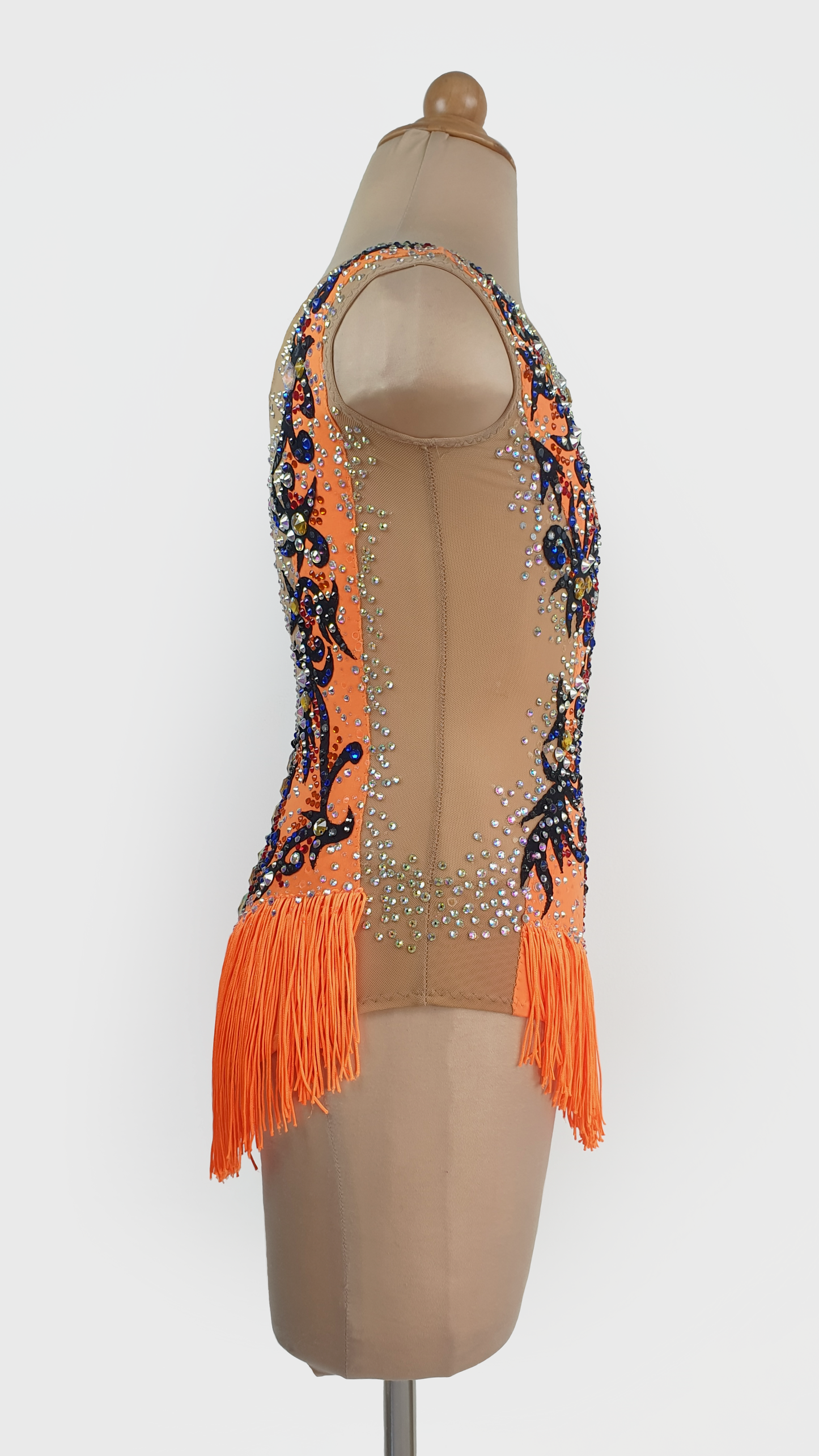 MYR350 rental price Orange Filigree Leotard (MYR1200 at Checkout Includes Security Deposit)