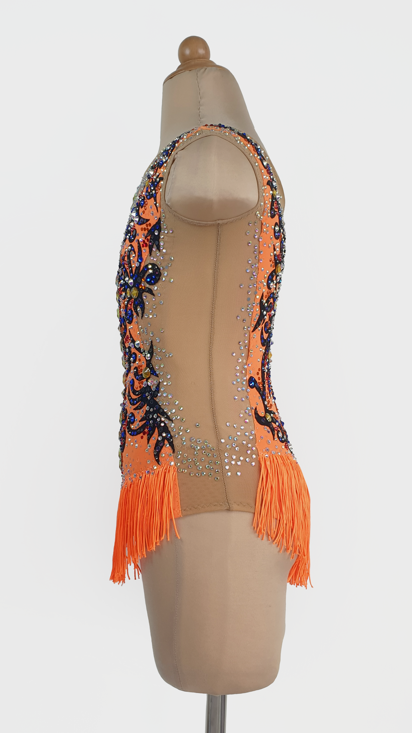 MYR350 rental price Orange Filigree Leotard (MYR1200 at Checkout Includes Security Deposit)