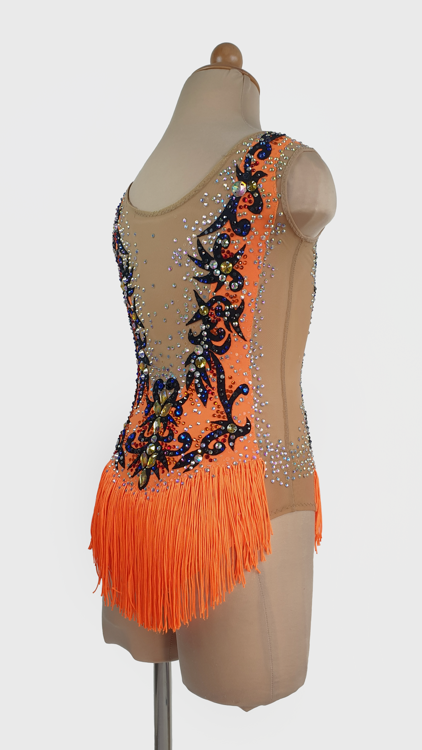 MYR350 rental price Orange Filigree Leotard (MYR1200 at Checkout Includes Security Deposit)