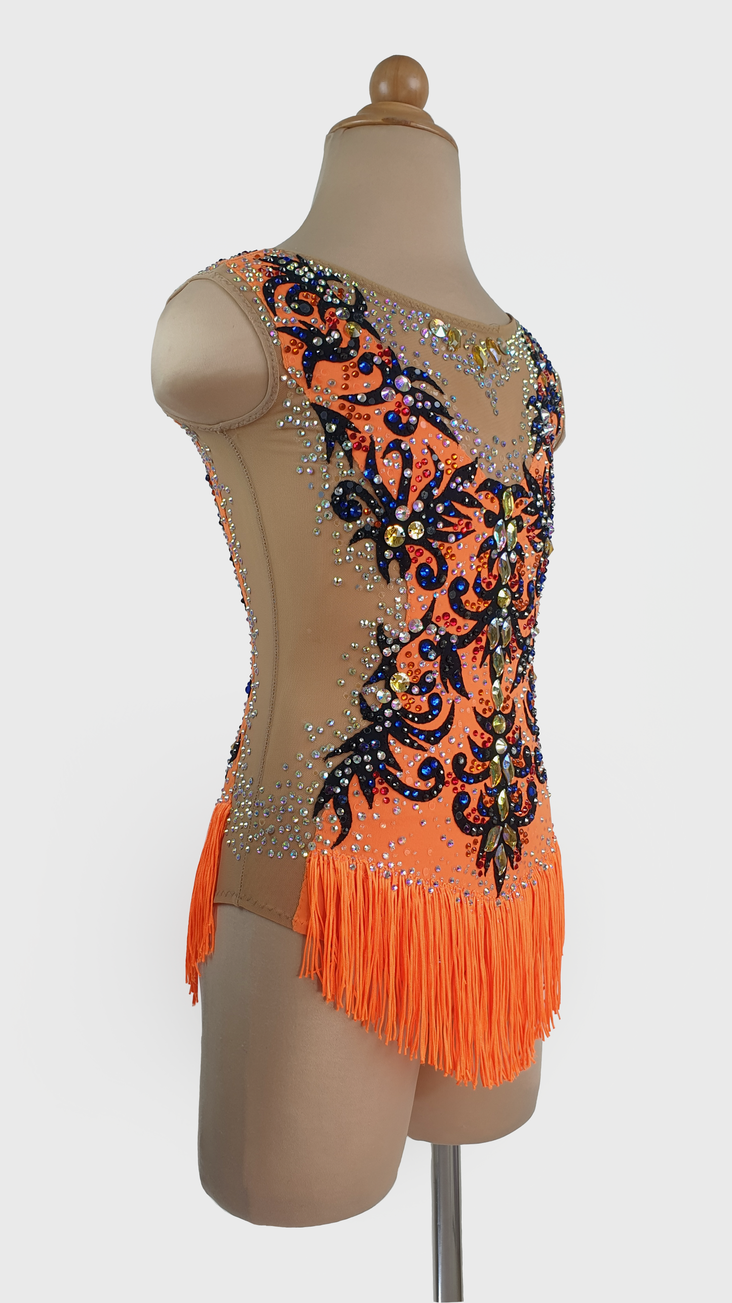 MYR350 rental price Orange Filigree Leotard (MYR1200 at Checkout Includes Security Deposit)