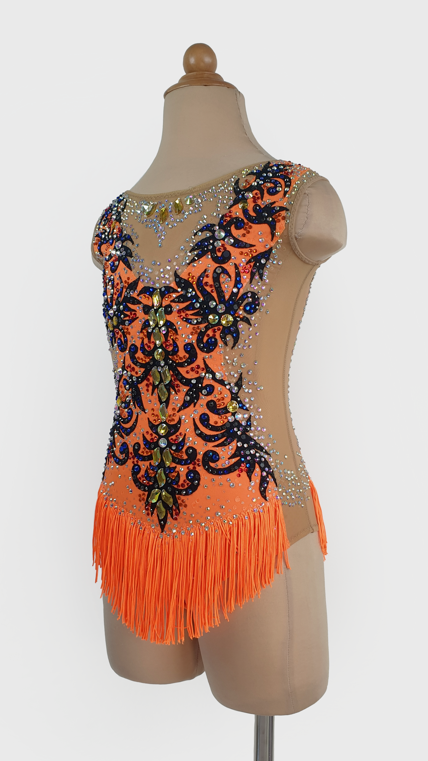 MYR350 rental price Orange Filigree Leotard (MYR1200 at Checkout Includes Security Deposit)