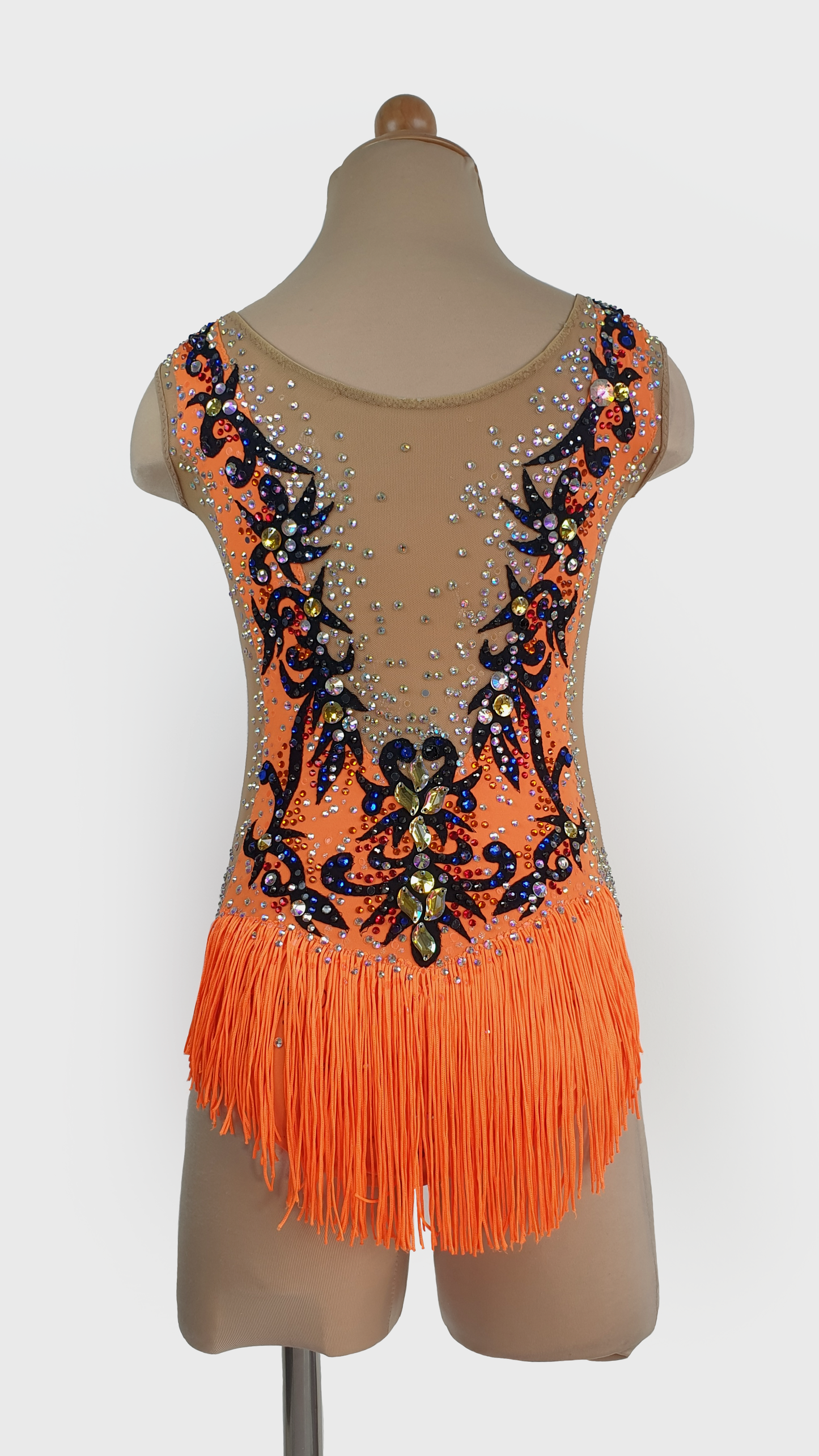 MYR350 rental price Orange Filigree Leotard (MYR1200 at Checkout Includes Security Deposit)