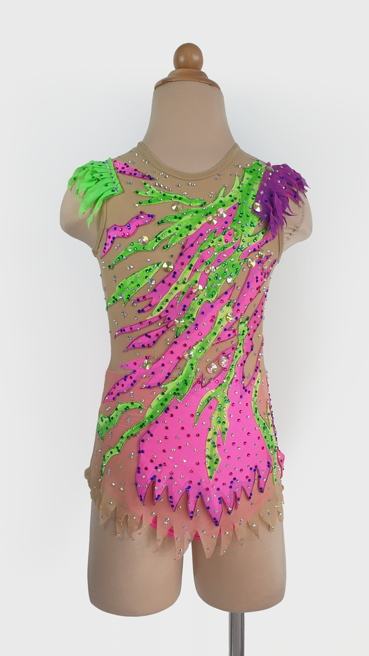 MYR300 rental price Neon Pink & Green Leotard (MYR550 at Checkout Includes Security Deposit)