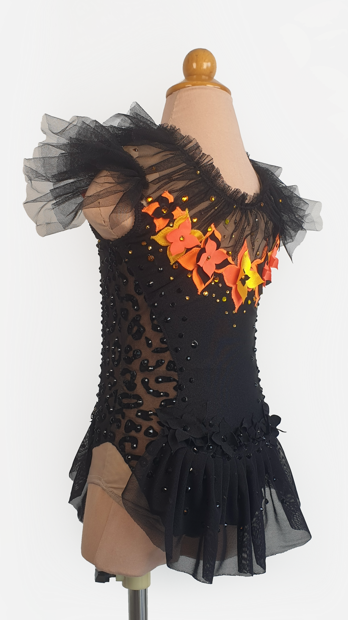 BRAND NEW UNWORN! MYR600 rental price Black Orange Floral Leotard (MYR2,500 at Checkout Includes Security Deposit)