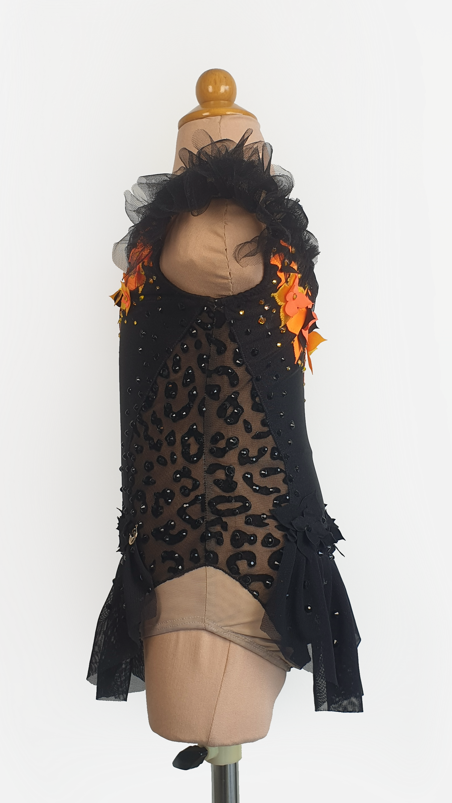 BRAND NEW UNWORN! MYR600 rental price Black Orange Floral Leotard (MYR2,500 at Checkout Includes Security Deposit)