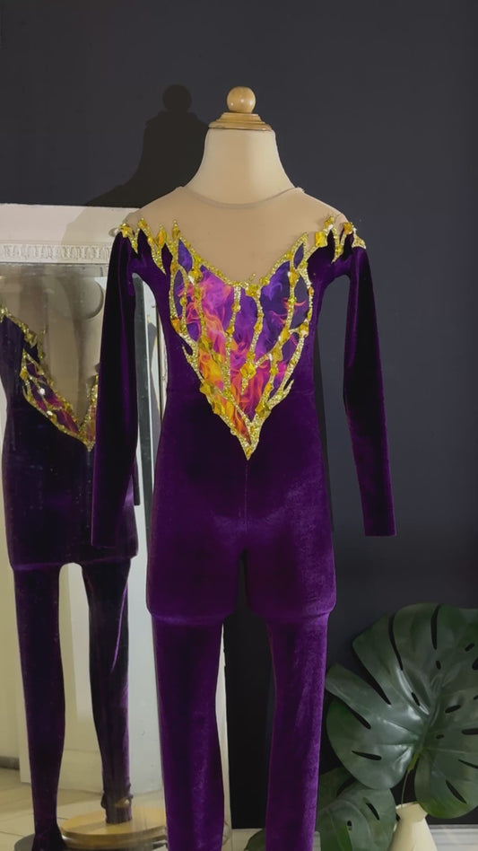 Purple Flame Unitard