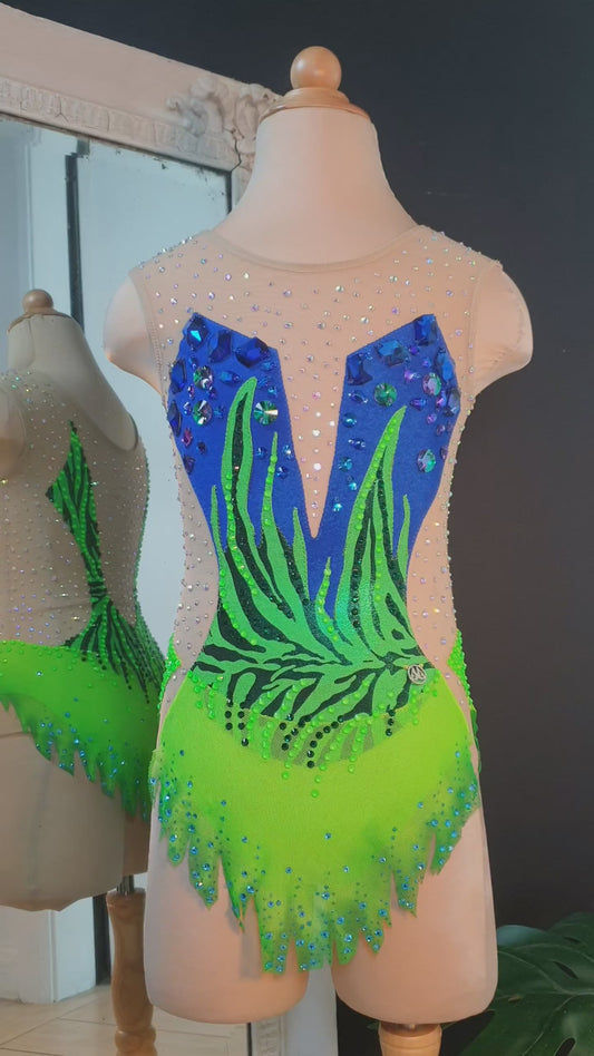 BRAND NEW UNWORN! MYR600 rental price Neon Green & Blue Leotard (MYR2,500 at Checkout Includes Security Deposit)