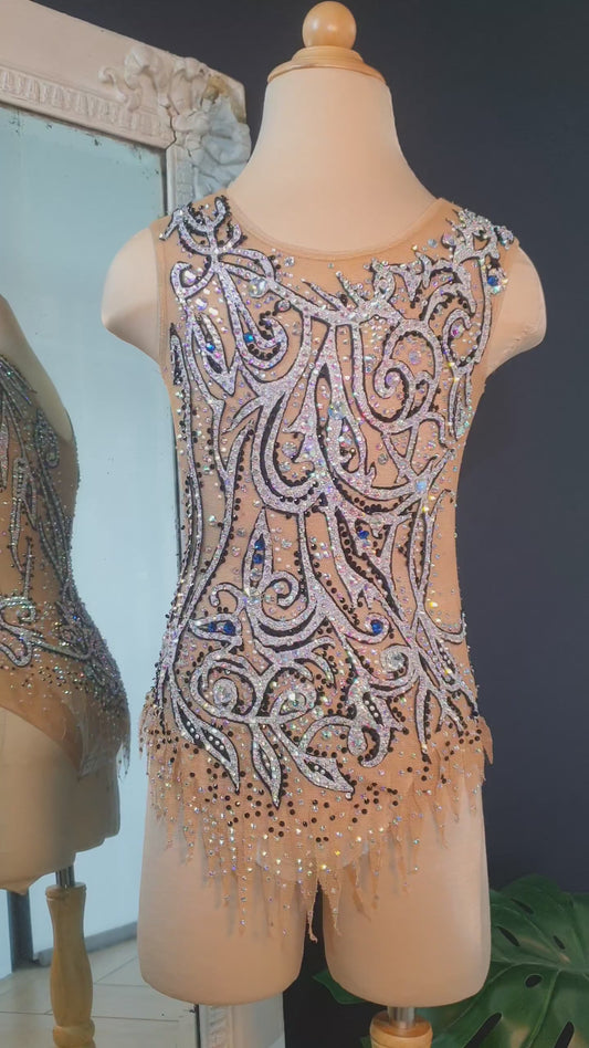 MYR350 rental price Silver Swirl Leotard (MYR1200 at Checkout Includes Security Deposit)