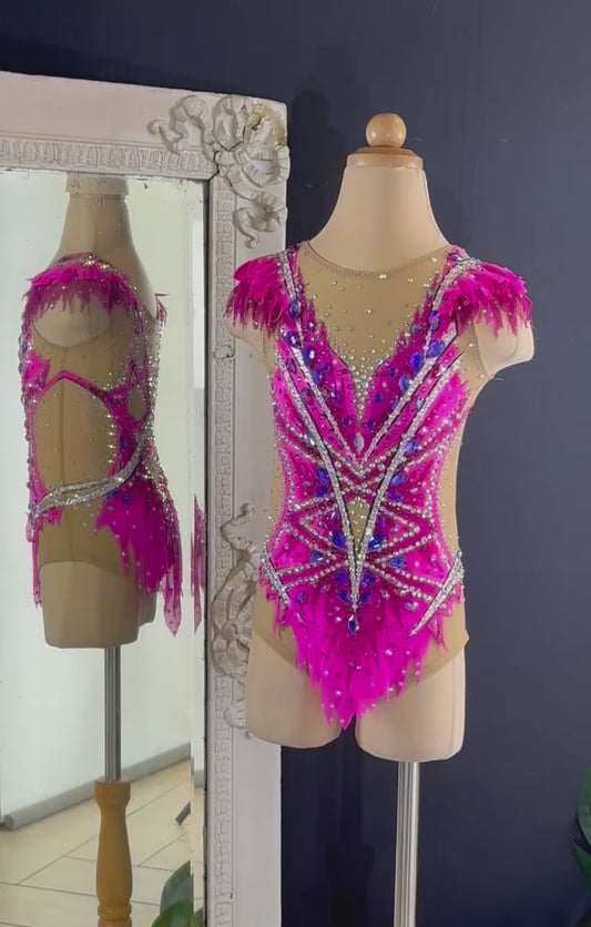 MYR350 rental price Fuchsia Flame Leotard (MYR1000 at Checkout Includes Security Deposit)