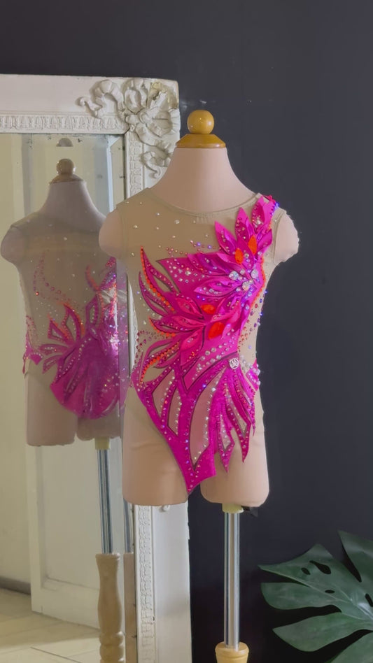 Pink Leaf Leotard